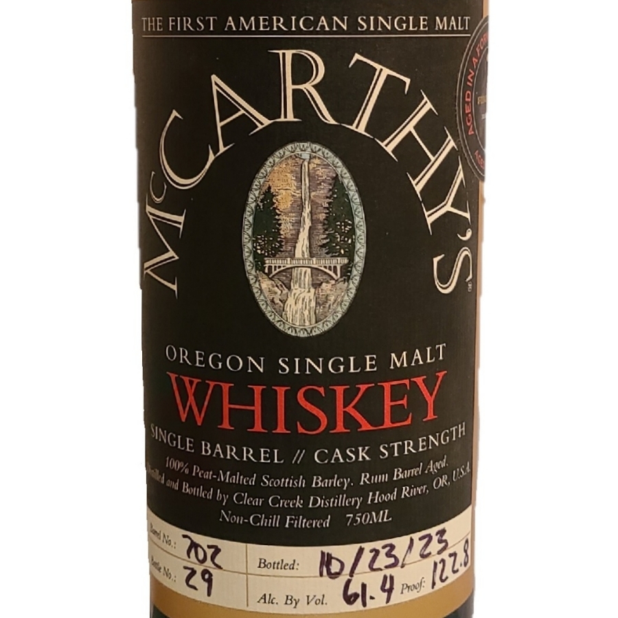 McCarthy's Oregon Single Malt Single Barrel Aficionados Group (10/23/23)