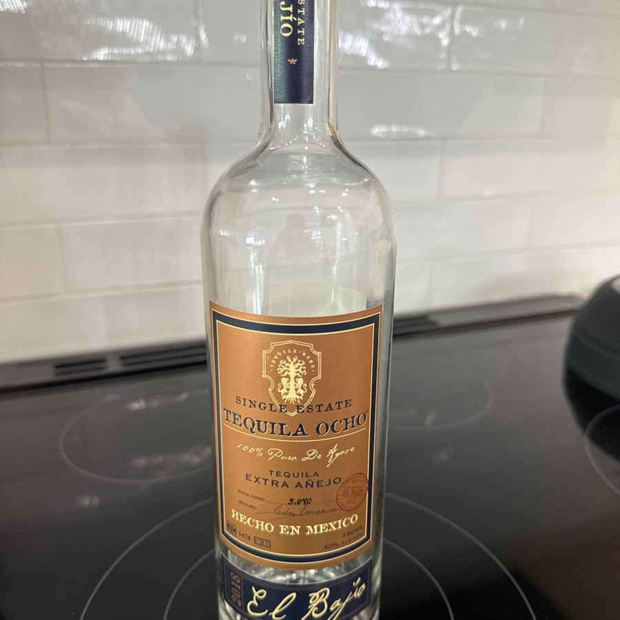 Tequila Ocho Extra Añejo El Bajío 2018