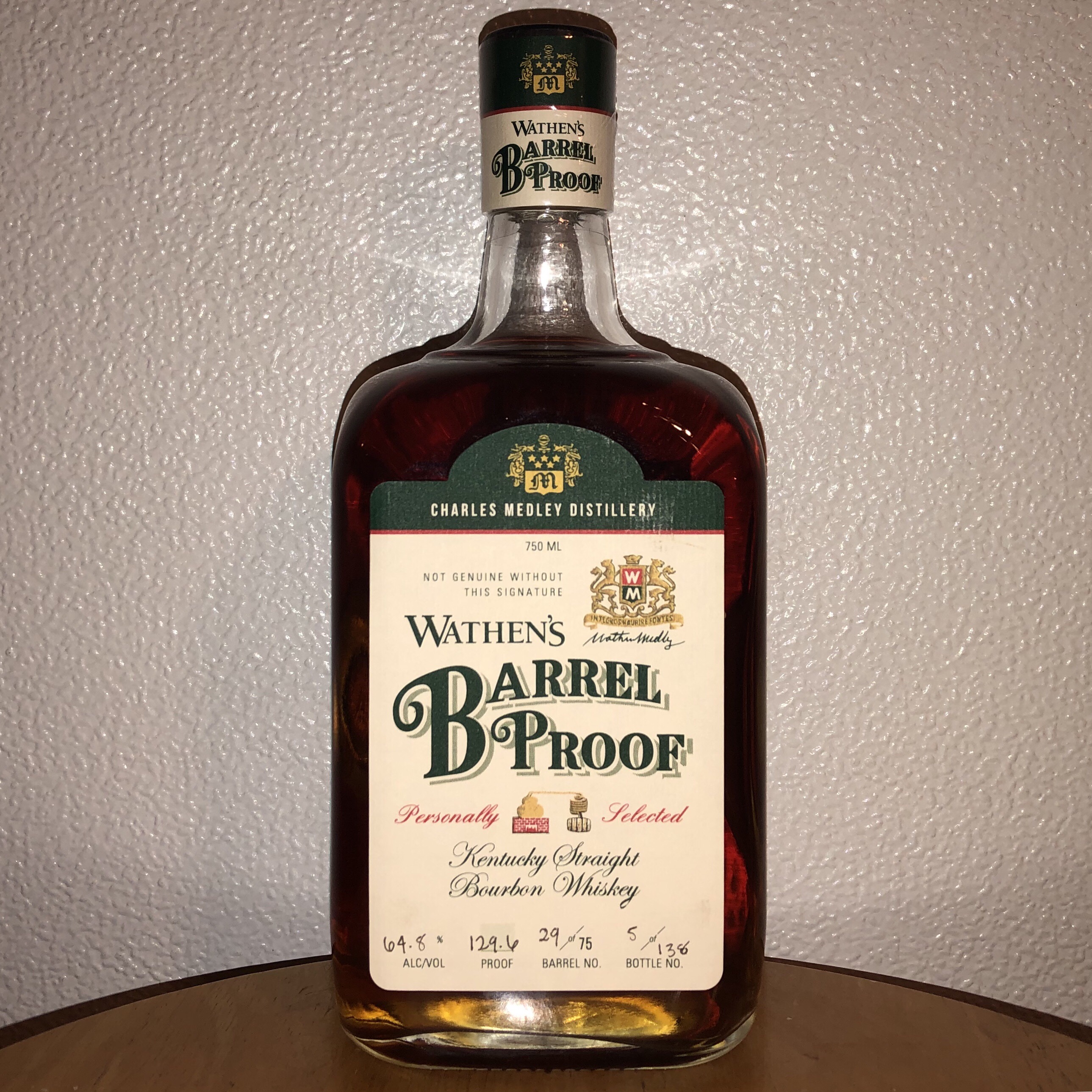 Wathen's Barrel Proof Bourbon (64.8%)