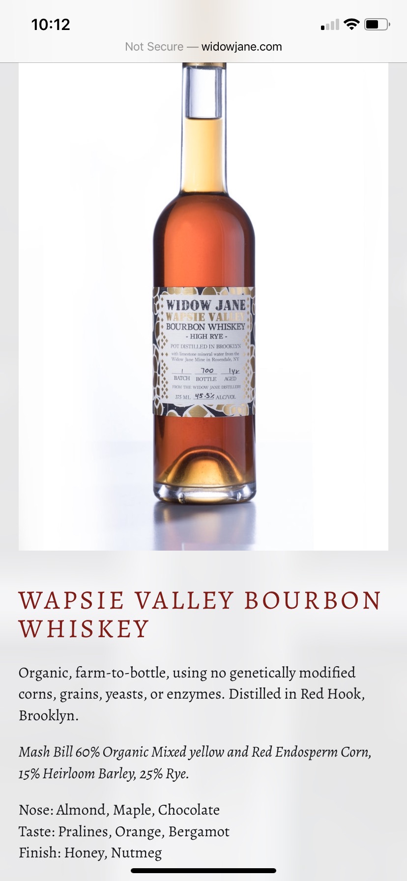 Widow Jane Wapsie Valley Bourbon