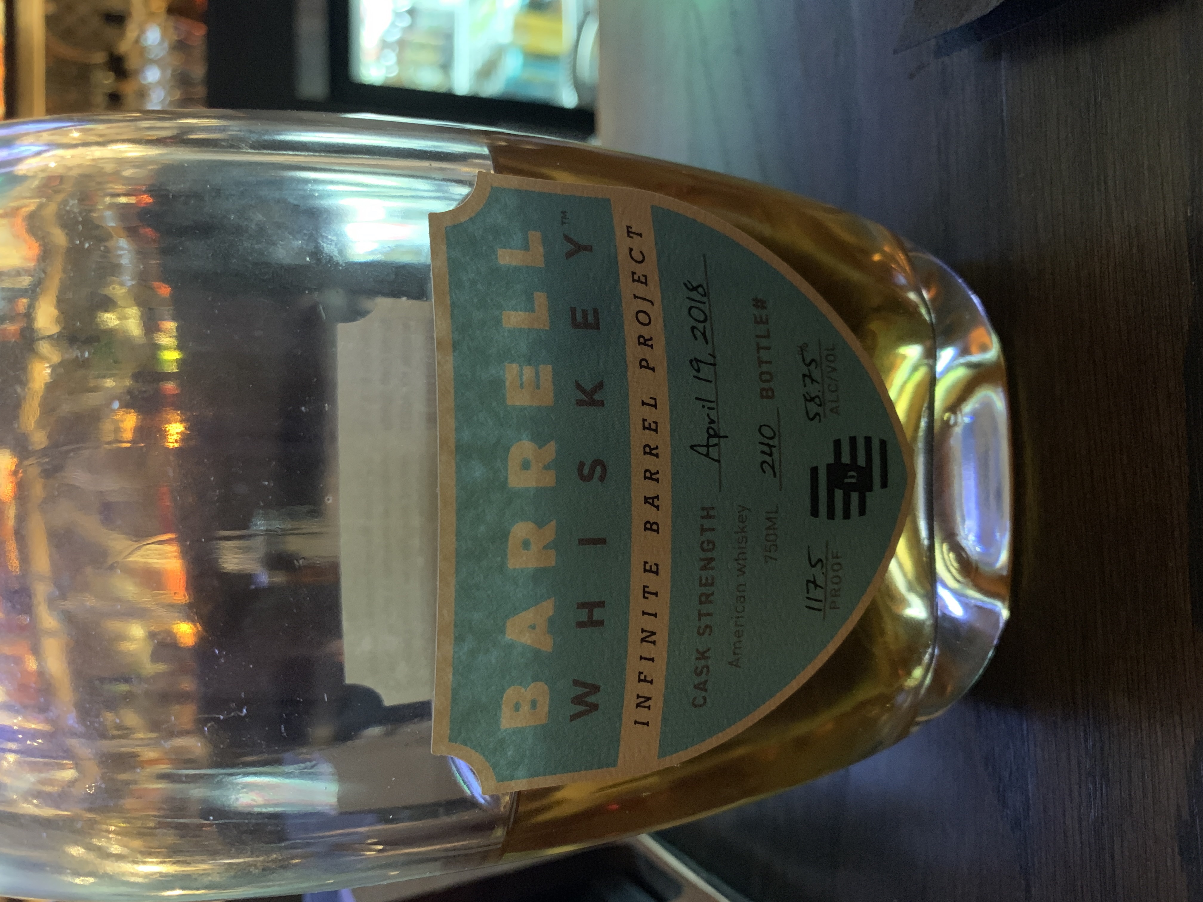 Barrell Whiskey Infinite Barrel Project (April 19, 2018)