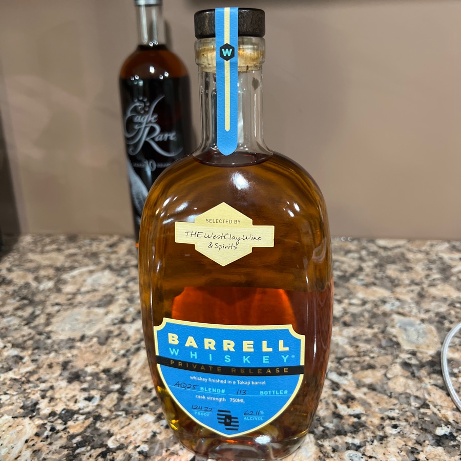 barrell whiskey private release AQ25  Tokagi Barrell West Clay Spirits