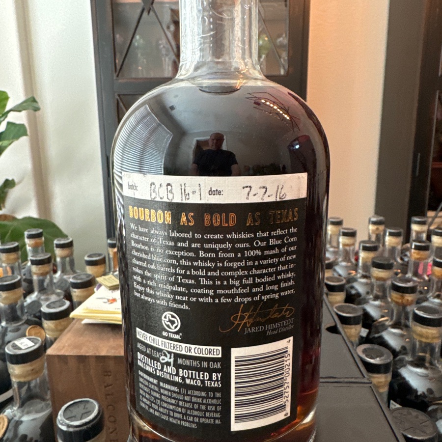 Balcones Texas Blue Corn Bourbon Whisky - BCB16-1 - 7/7/16