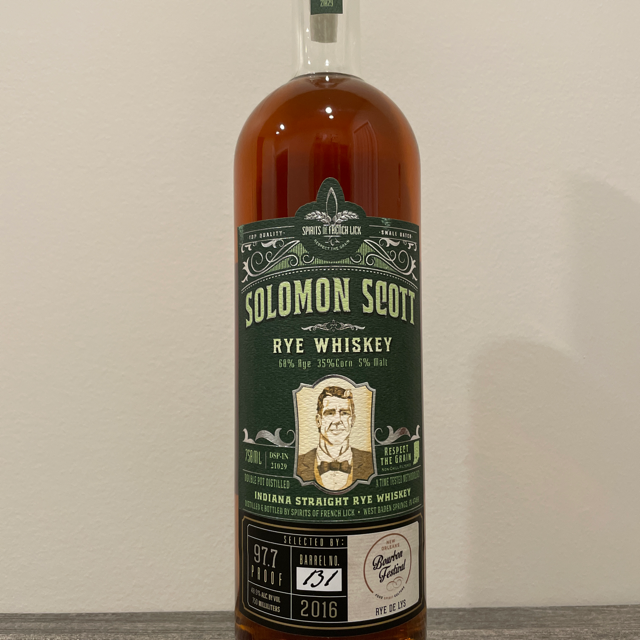Solomon Scott Rye Whiskey (New Orleans Bourbon Festival)