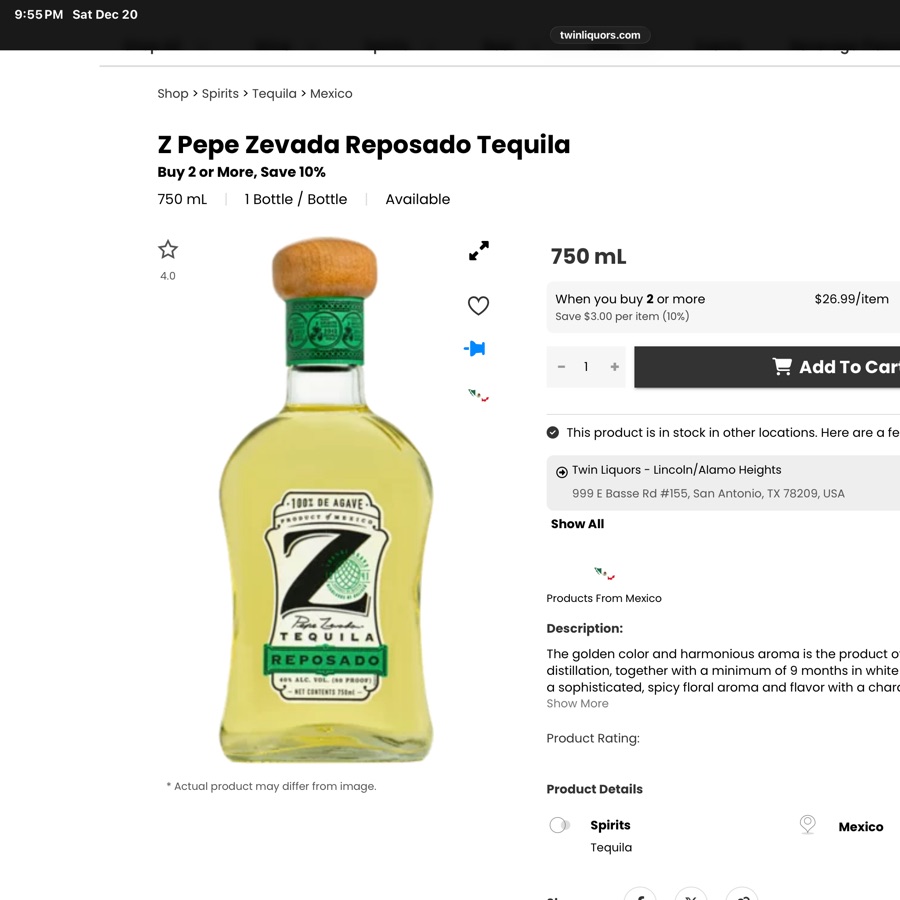 Pepe Zevada Reposado