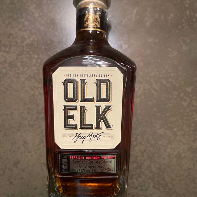 Old Elk Straight Bourbon Whiskey VA ABC Barrel 135