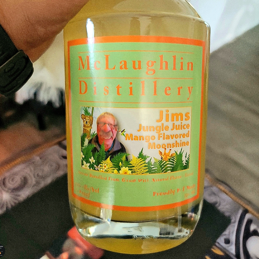 McLaughlin Distillery Jims Jungle Juice Mango Flavored Moonshine