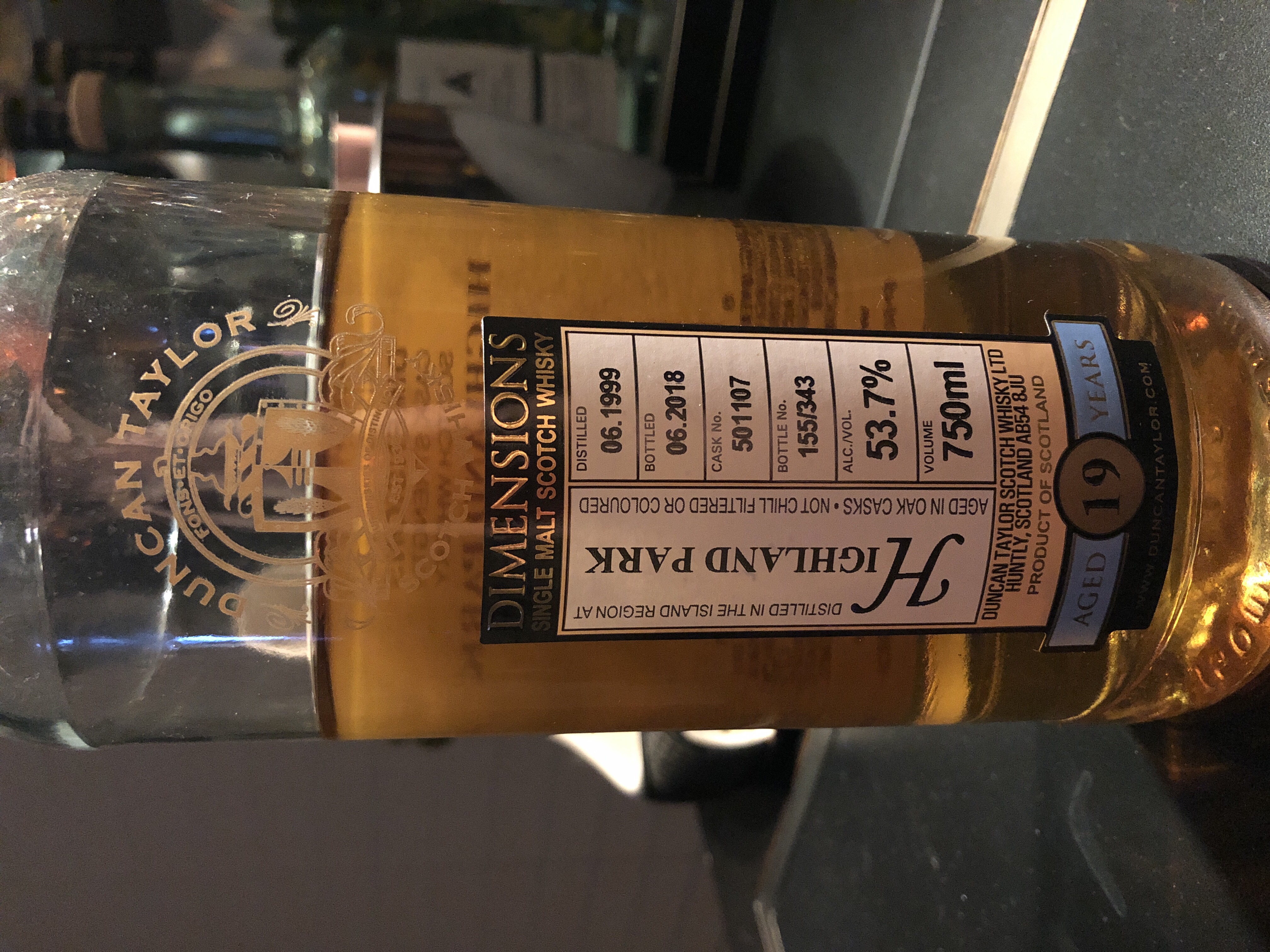 Highland Park 1999 19 Year Dimensions (Duncan Taylor)