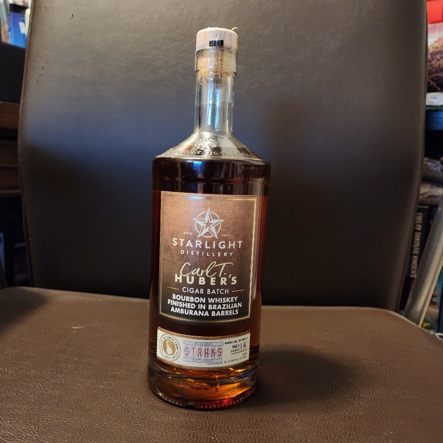 Starlight Carl T Hubers Cigar Batch Bourbon Whiskey Finished in Brazilian Amburana Barrels - Starks Store Pick