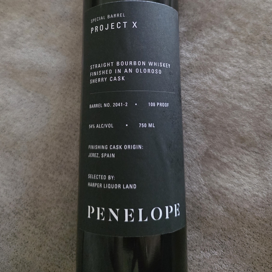 Penelope Project X Bourbon ~ Finished in Oloroso Sherry Cask ~ Harper Liquor Land