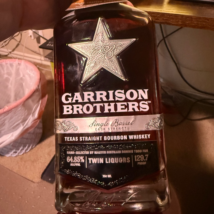 Garrison Brothers Single Barrel Cask Strength Texas Straight Bourbon Whiskey (Twin Liquors Father's Day Bottle - Distilled & Barreled Oct 2016)