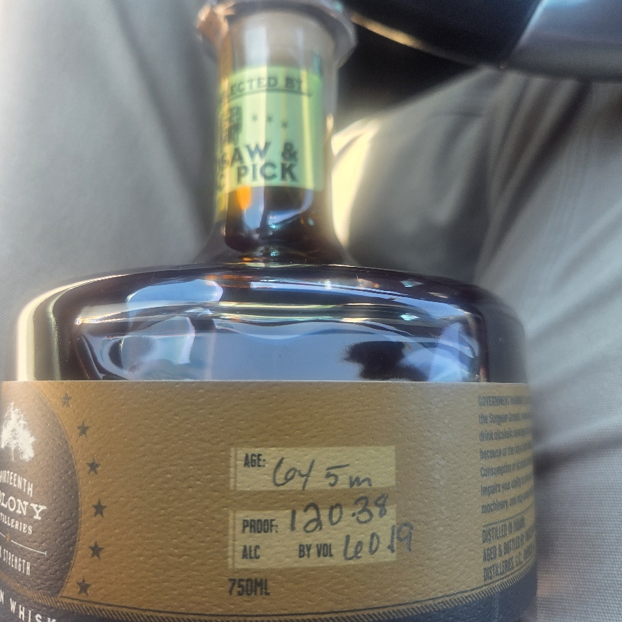 13th Colony Single Barrel Cask Strength (CBBC & Coosaw Pick)