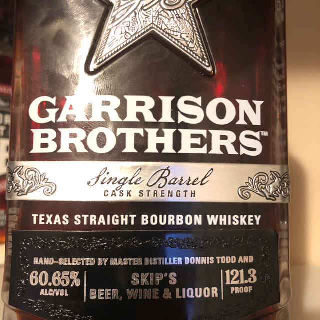 Garrison Brothers Single Barrel Cask Strength Barrel Select Skip's