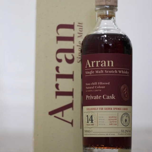 Arran Single Malt 14YO Pinot Noir Private Cask