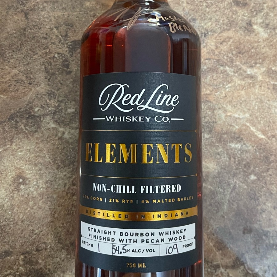 Red Line Elements Straight Bourbon Whiskey Finished With Pecan Wood