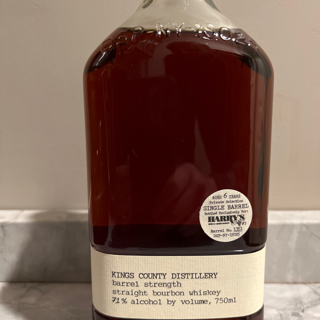 Kings County Single Barrel Barrel Strength Straight Bourbon (Harry's)