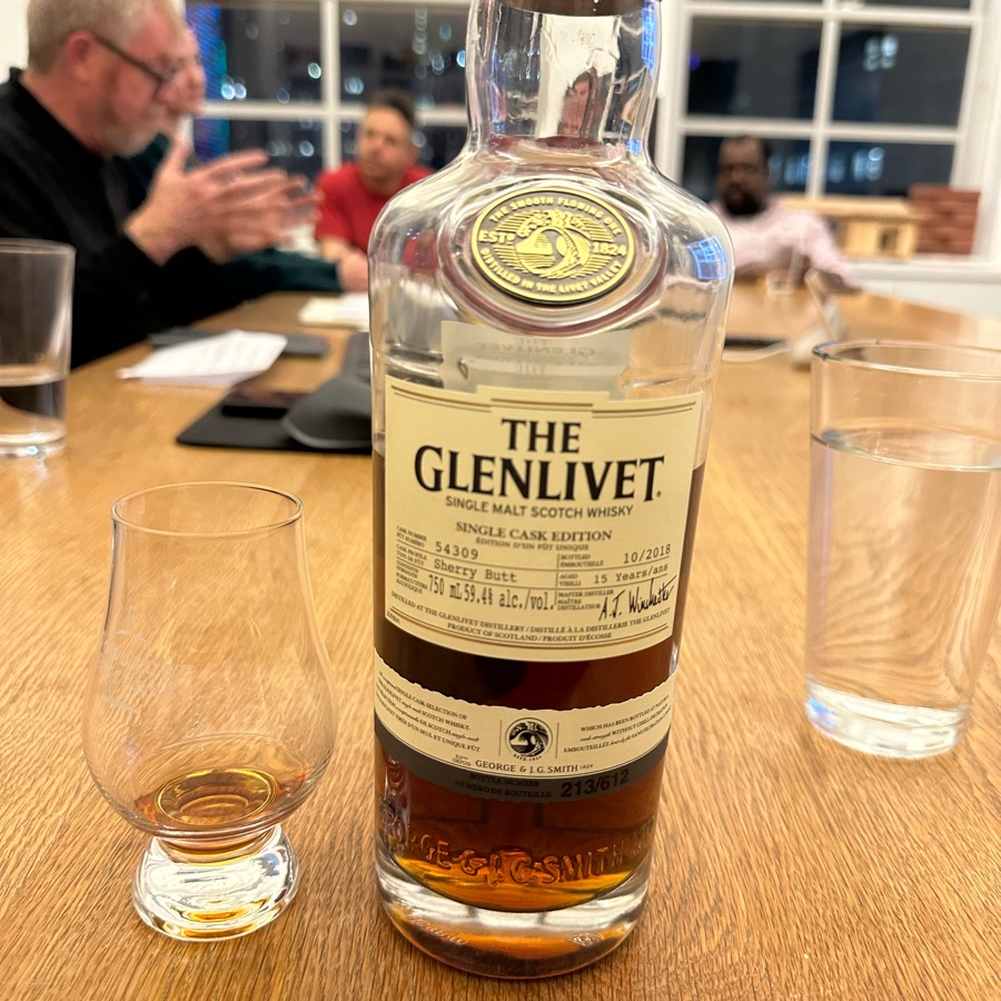 Glenlivet 15 Year Single Cask Selection Sherry Butt # 54309