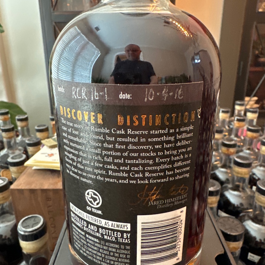 Balcones Rumble Cask Reserve - RCR16-1 - 10/9/16