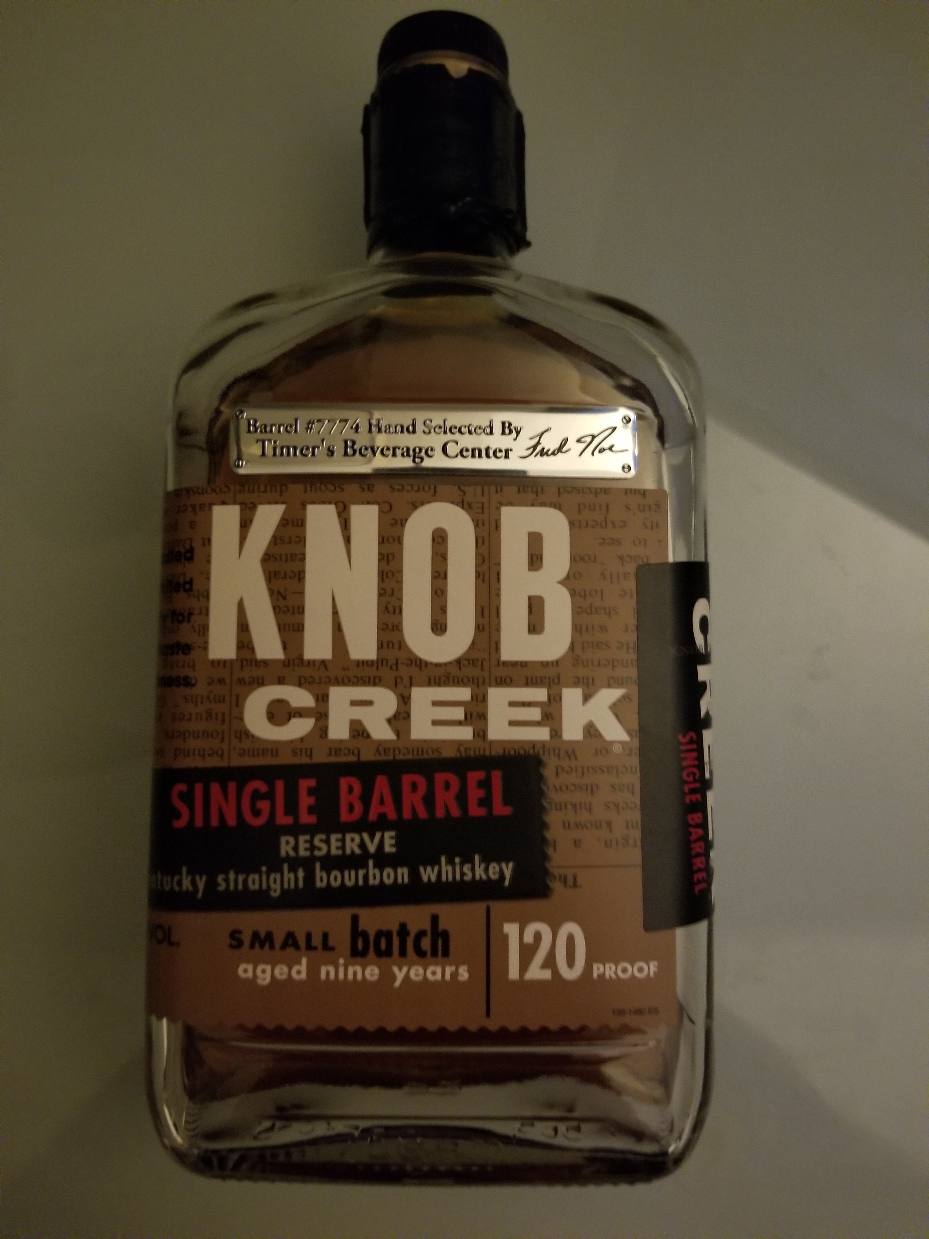 Knob Creek 9 Year Single Barrel Reserve Barrel #7774 (Timer's Beverage Center)