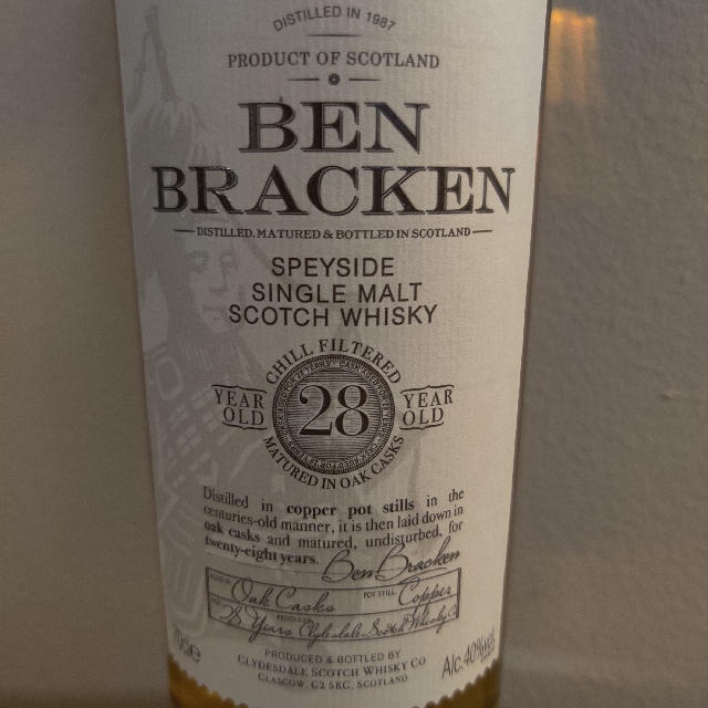 Ben Bracken 28 Year Speyside Single Malt (40%)