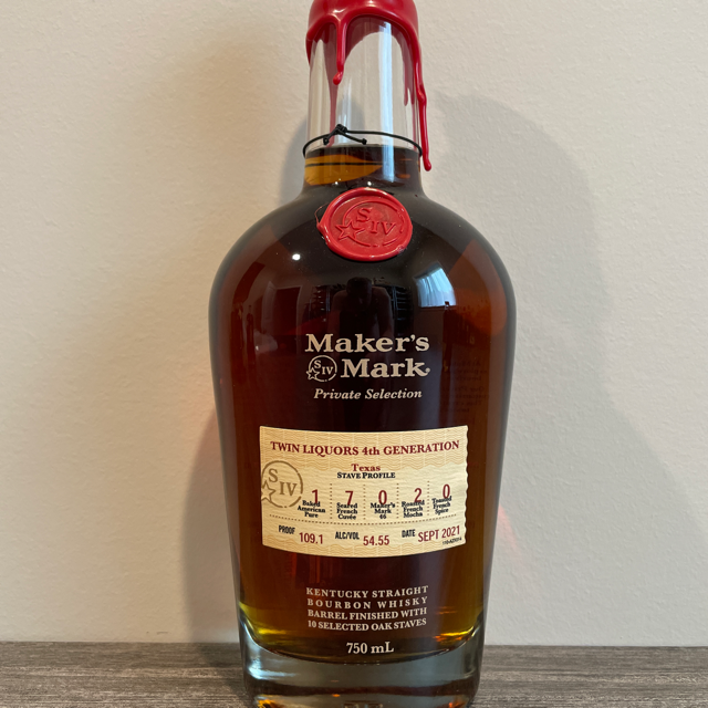 Maker's Mark Private Selection (Twin Liquors 4th Generation, Texas, Sept 2021)
