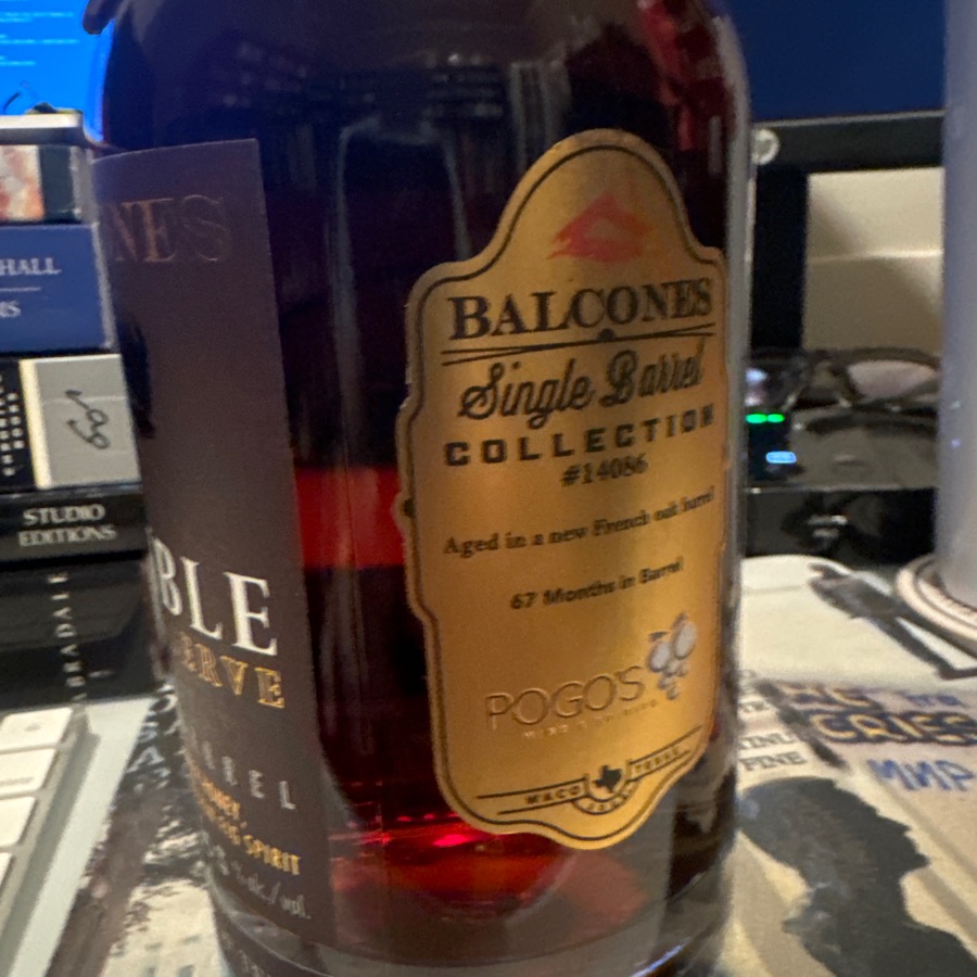 Balcomes Rumble Cask Reserve Single Barrel Pogo's Pick