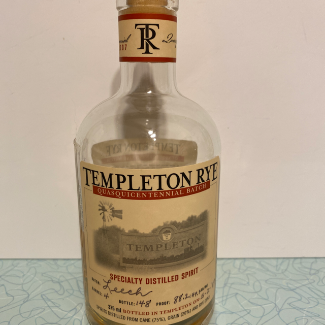 Templeton Rye Quasquicentennial Batch 2007