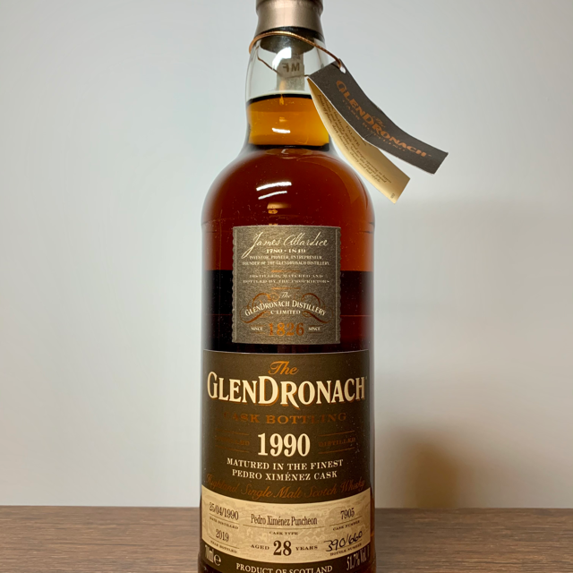 Glendronach 1990 28 year Pedro Ximenez Puncheon Single Cask #7905