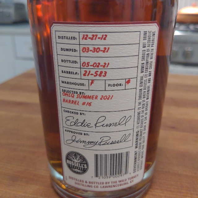 Russel's Reserve Private Barrel Selection 21-583 OHLQ